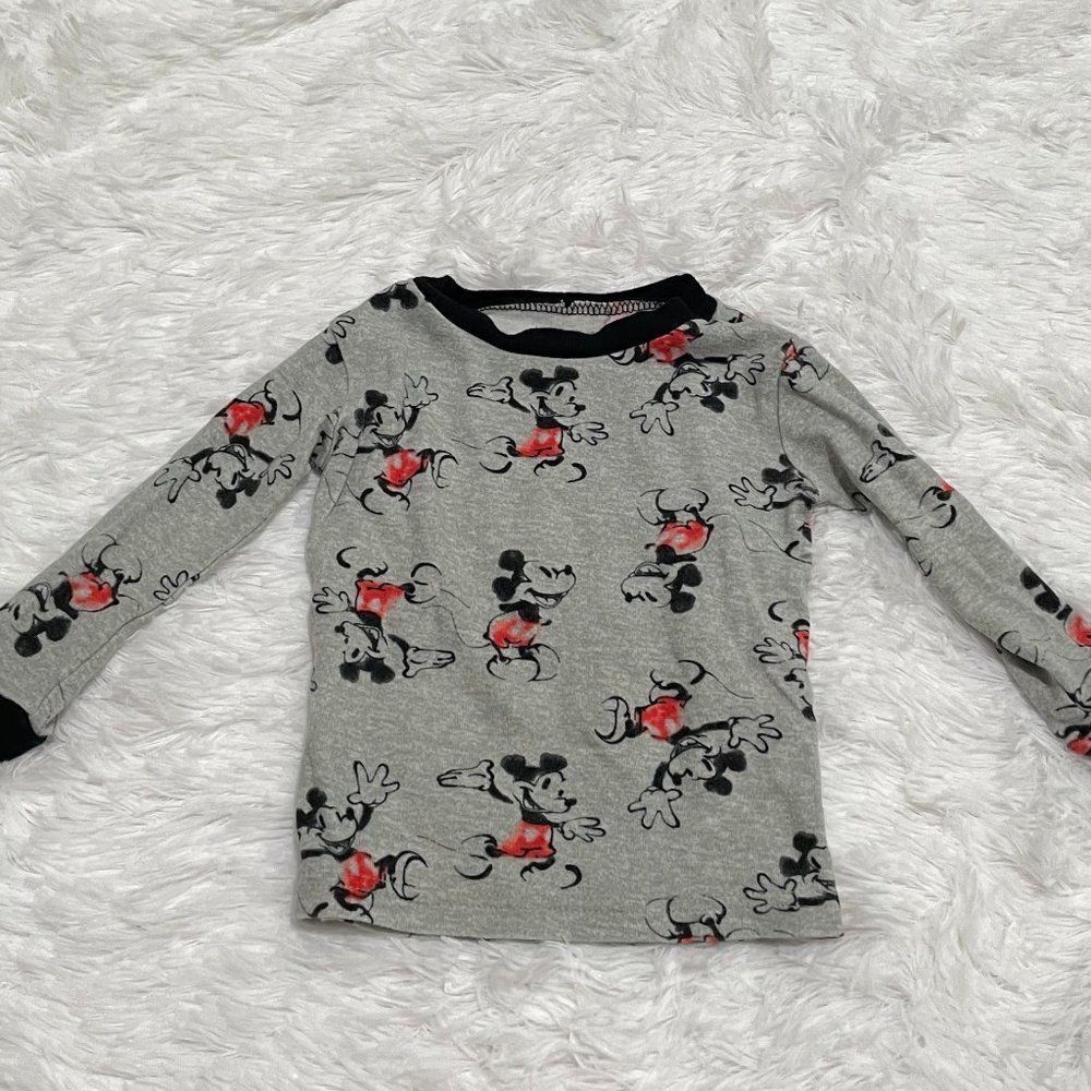 3/$10 Baby Disney Mickey Mouse Gray Long Sleeve Top 18M